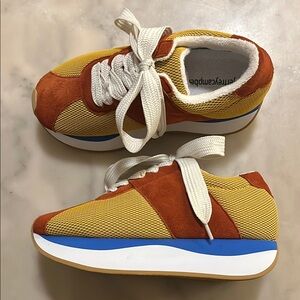 Jeffrey Campbell Yellow and Orange Sneakers Retro-Inspired Chunky Design